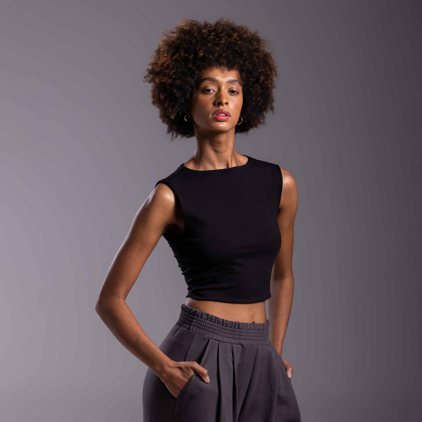 Top Cropped Cotton Tech Anti Odor Feminino - Preto