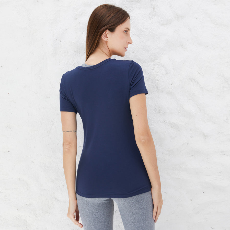 Tech T-Shirt Modal Premium Feminina | Basico.com - Azul Marinho