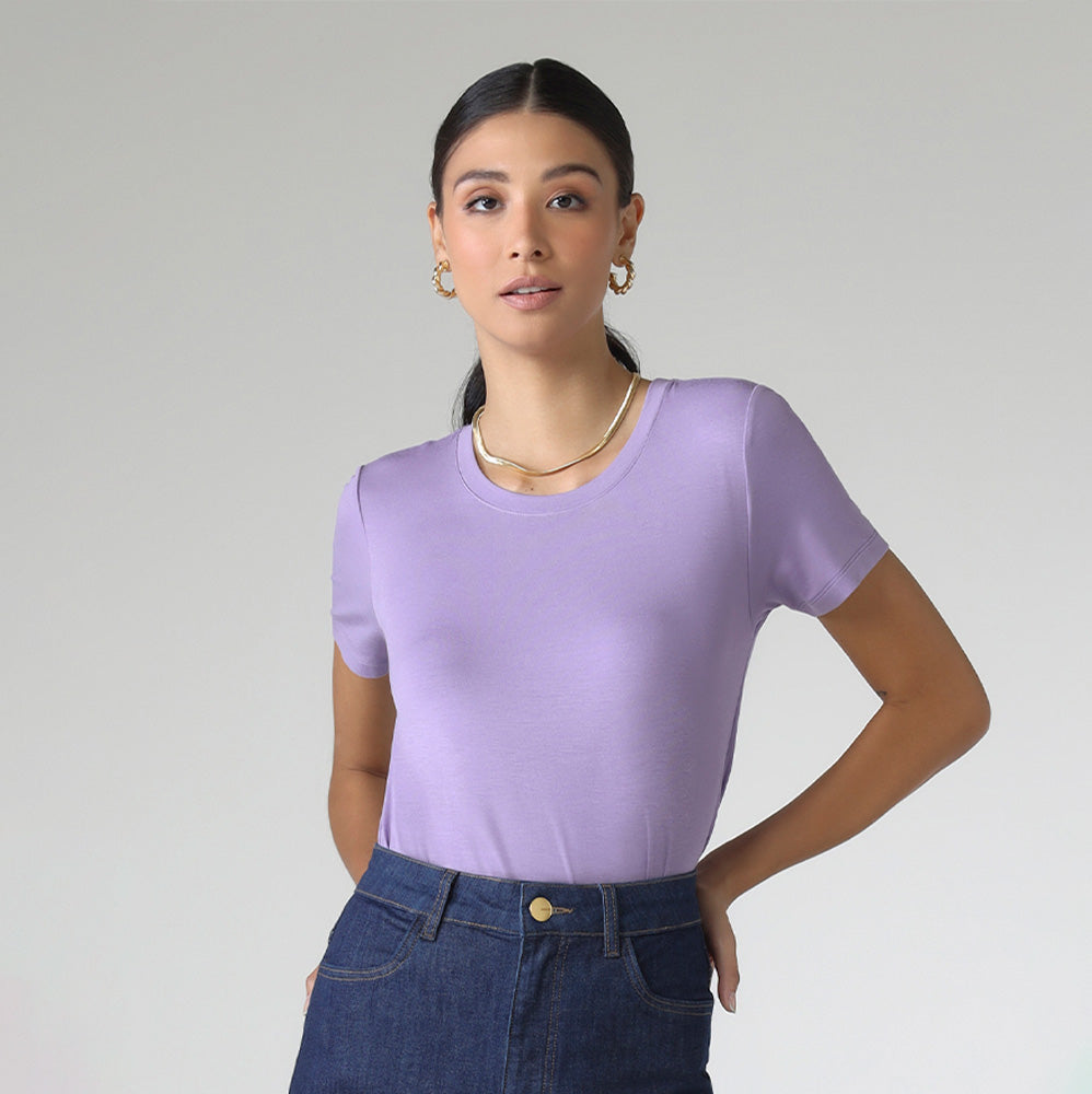 Tech T-Shirt Modal Premium Feminina | Basico.com - Lilás