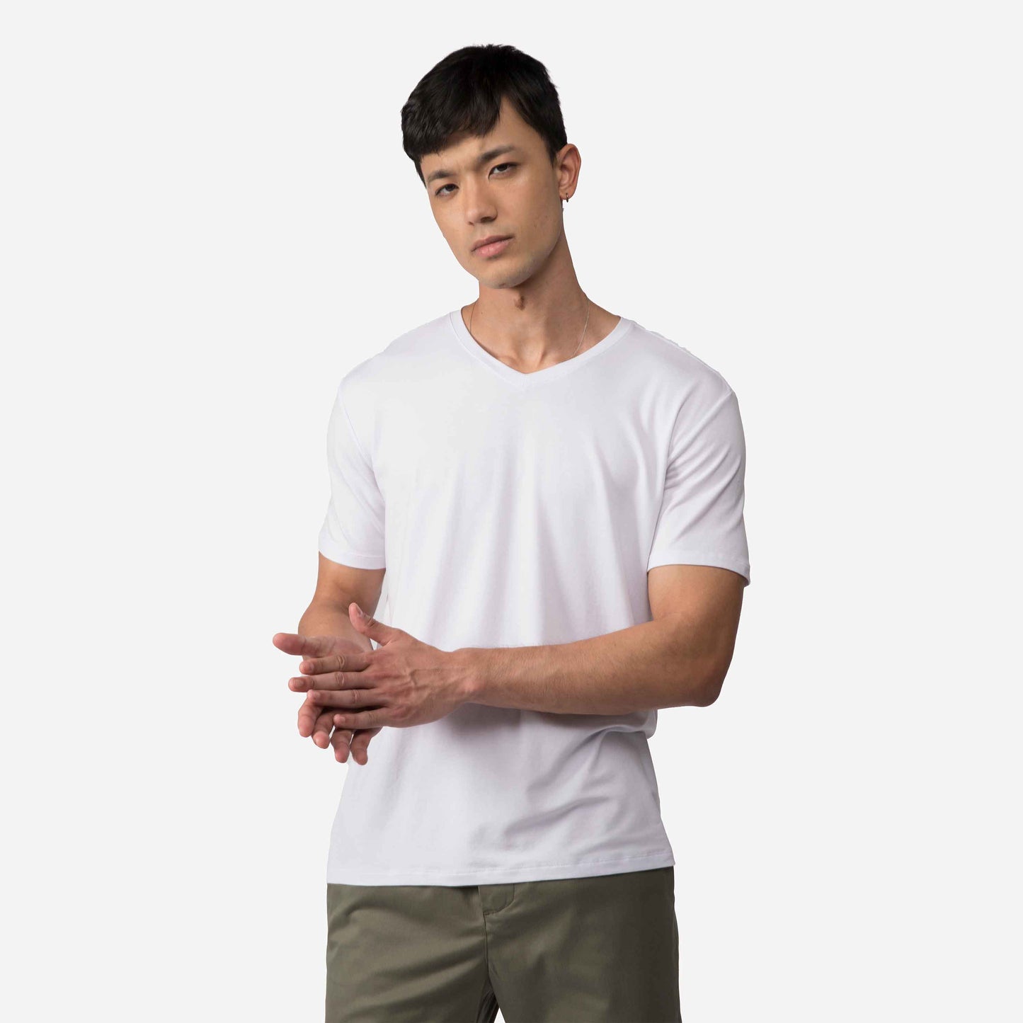 Tech T-Shirt Modal V Premium Masculina | Basico.com - Branco