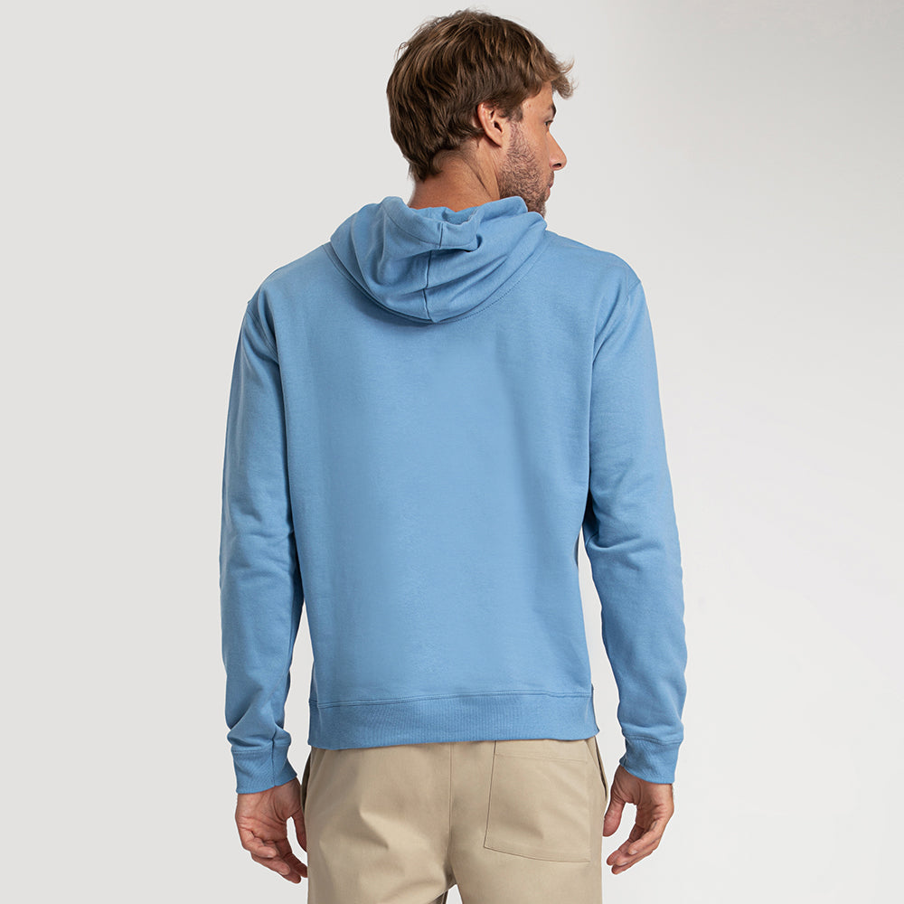 Blusão Moletom Com Capuz Masculino - Azul Celeste