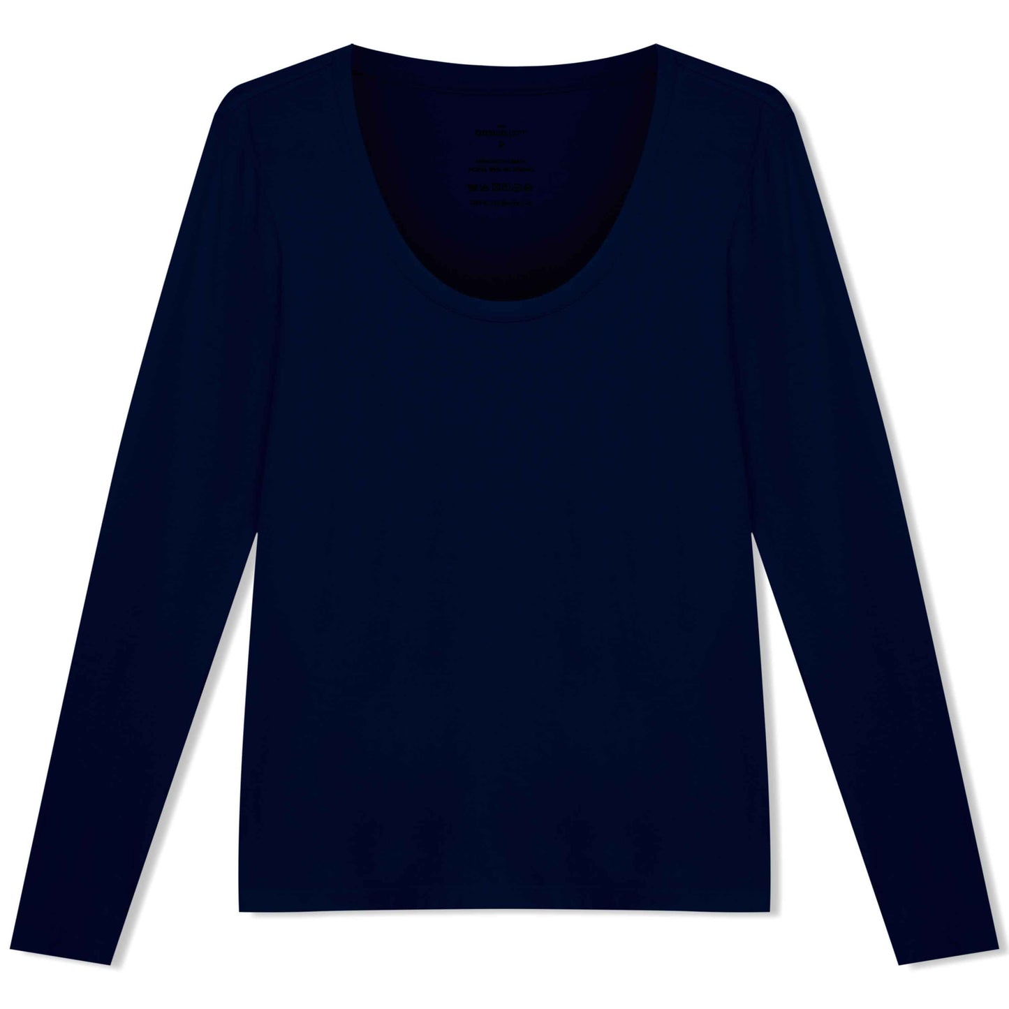 Camiseta Modal Gola U Manga Longa Feminina | Travel Collection - Azul Marinho