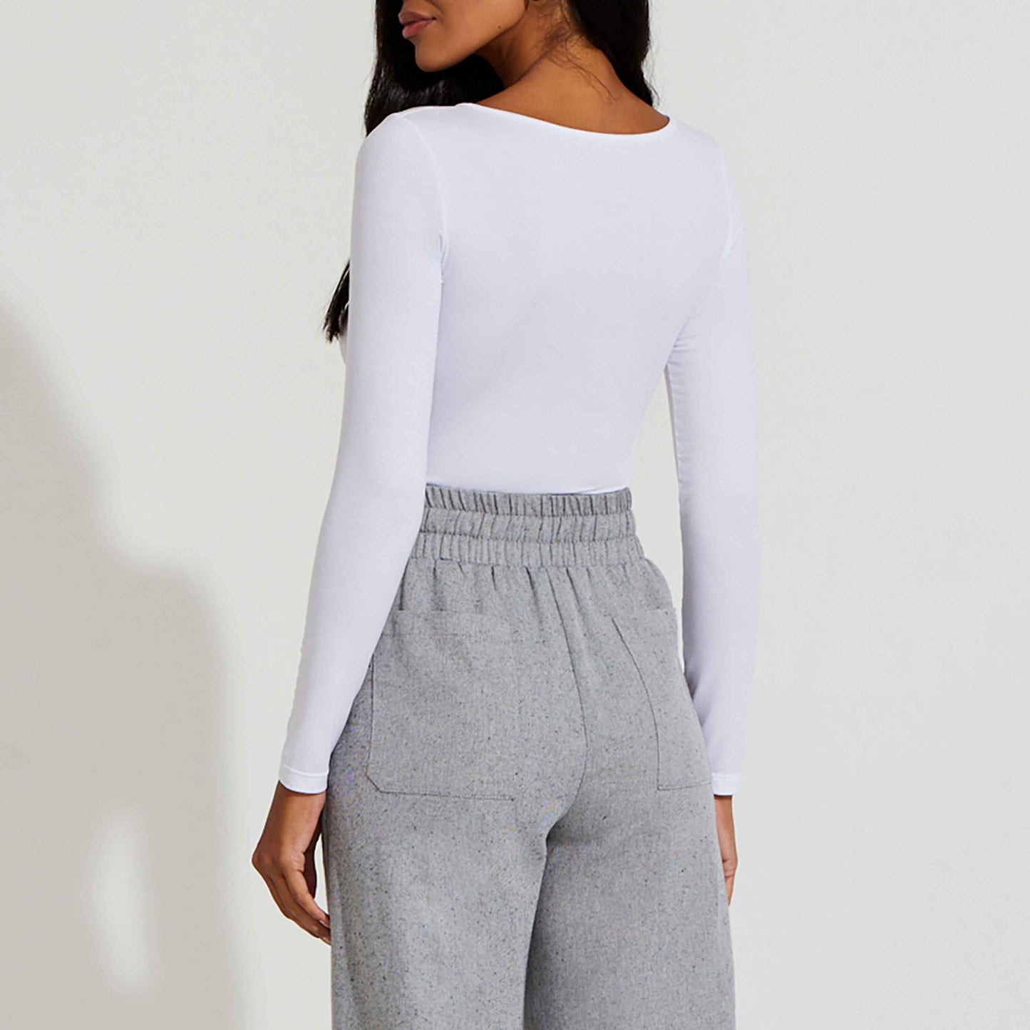 Undershirt Micromodal Manga Longa Feminina - Branco