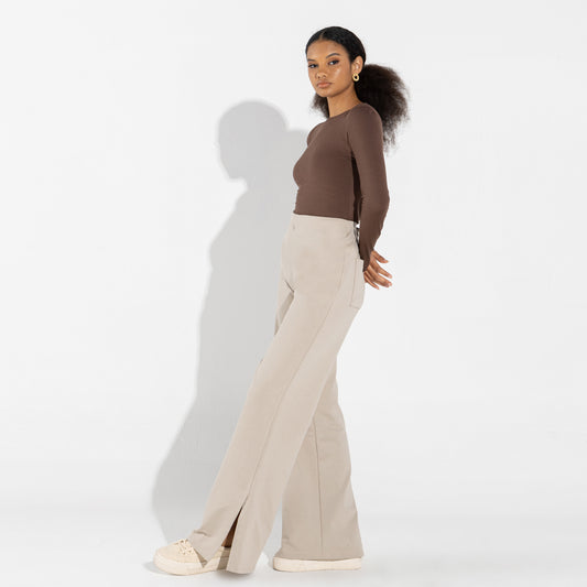 Undershirt Micromodal Manga Longa Feminina - Marrom