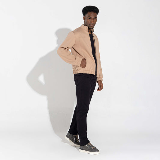 Jaqueta Moletom Flanelado Masculino - Bege Camel