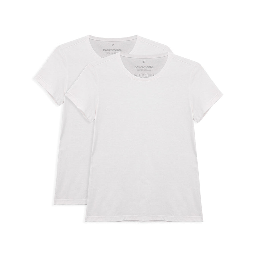 Kit 2 Camisetas Babylook Gola V Feminina - Preto – Basicamente