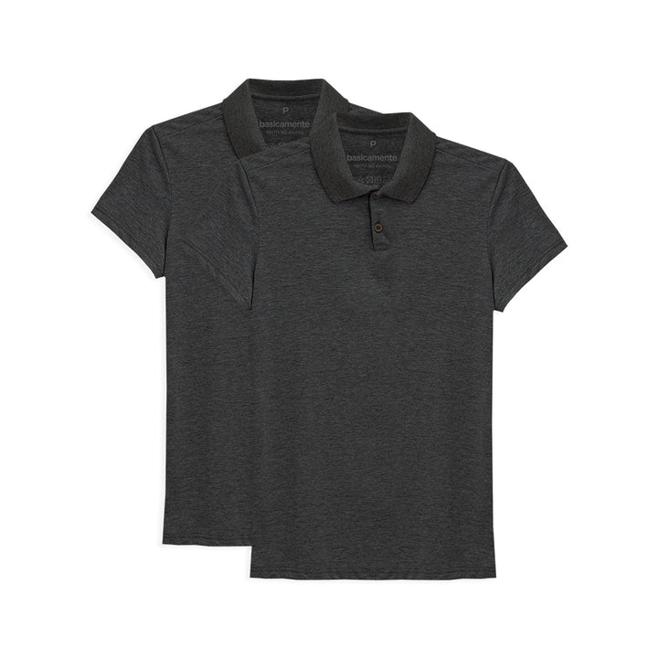 Kit 2 Camisas Polo Feminina - Mescla Escuro
