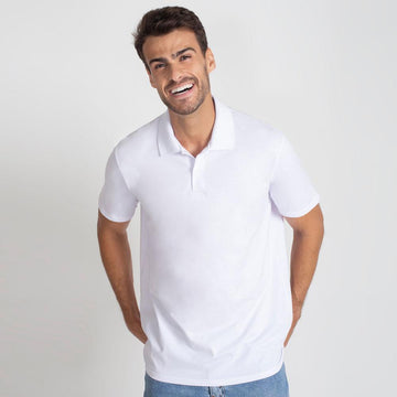 Camisa Polo Algodão Premium Masculina - Branco