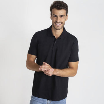 Camisa Polo Algodão Premium Masculina - Preto