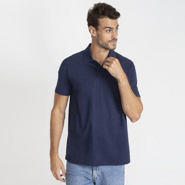 Camisa Polo Algodão Premium Masculina - Azul Marinho