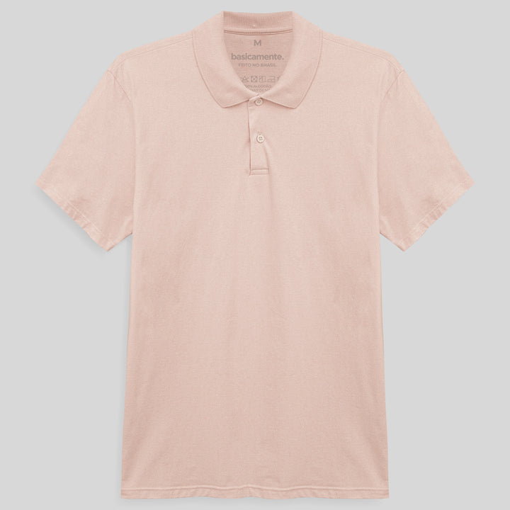 Camisa Polo Masculina - Rosa Pastel