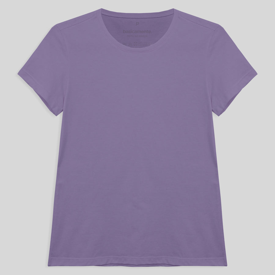 Camiseta Babylook Algodão Premium Feminina - Lilás