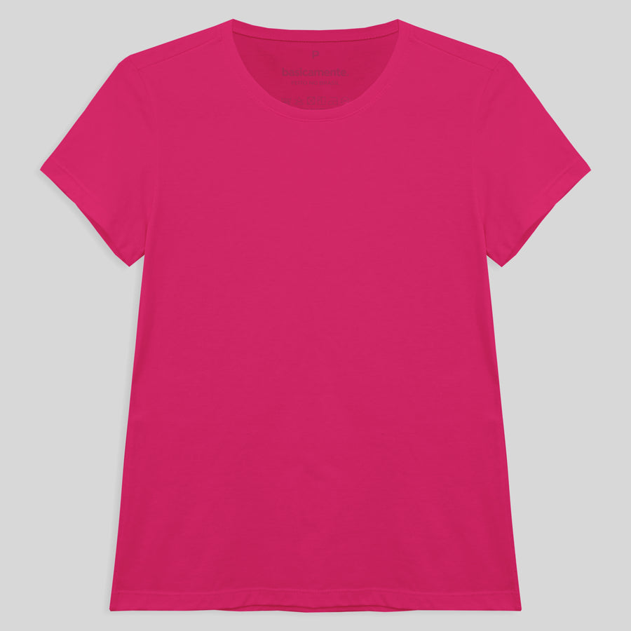 Camiseta Babylook Algodão Premium Feminina - Pink
