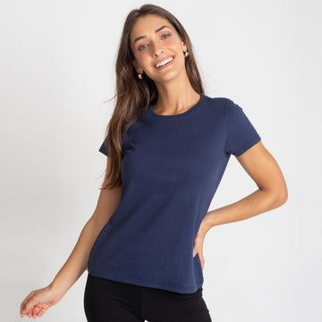 Camiseta Slim Feminina - Azul Marinho