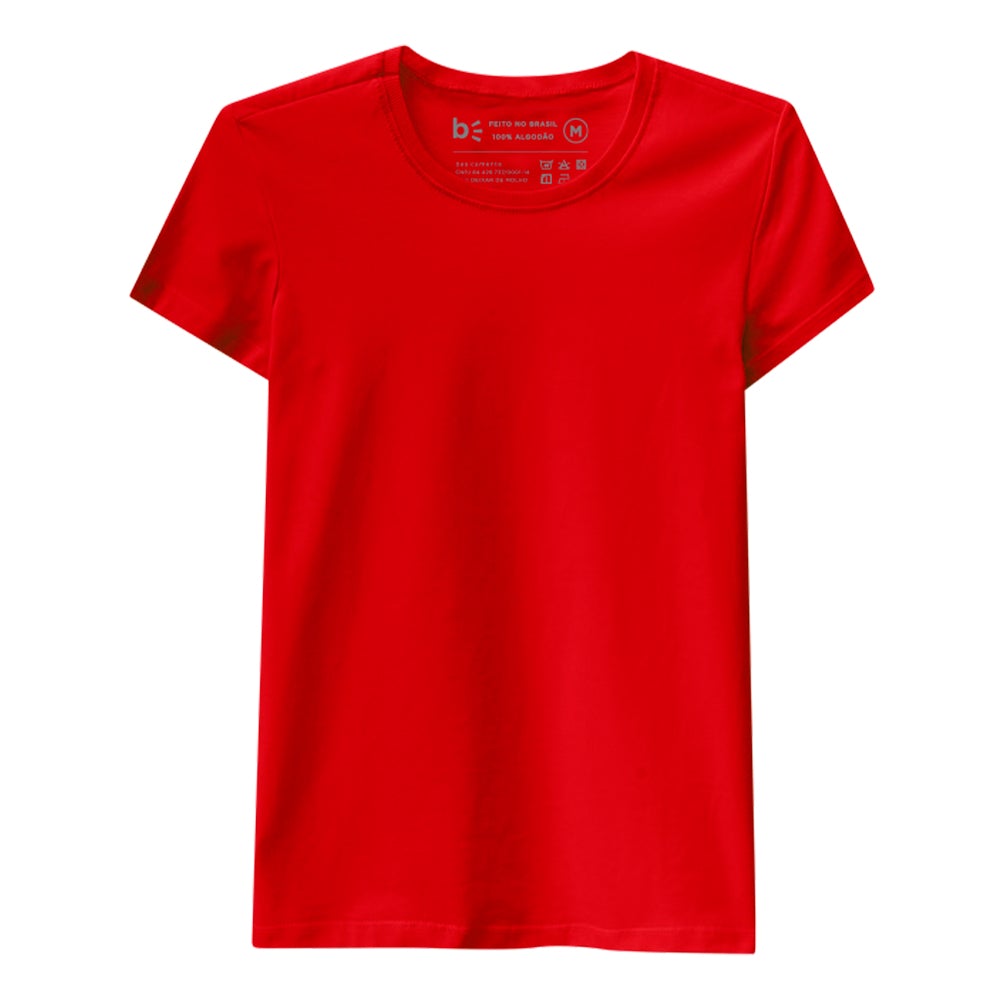 Camiseta Babylook Algodão Premium - Vermelho Tomato