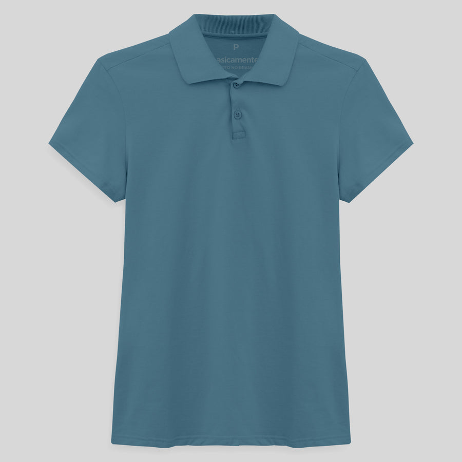 Camisa Polo Feminina - Azul Celeste