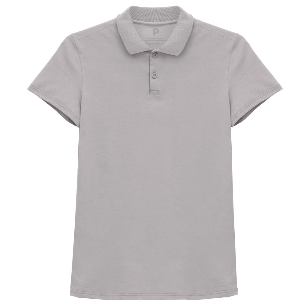 Camisa Polo Feminina - Cinza Areia