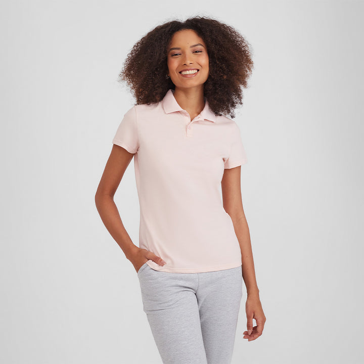 Camisa Polo Feminina - Rosa Pastel