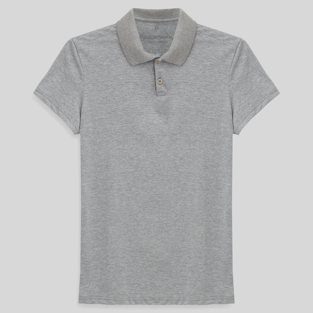 Camisa Polo Feminina - Mescla Claro