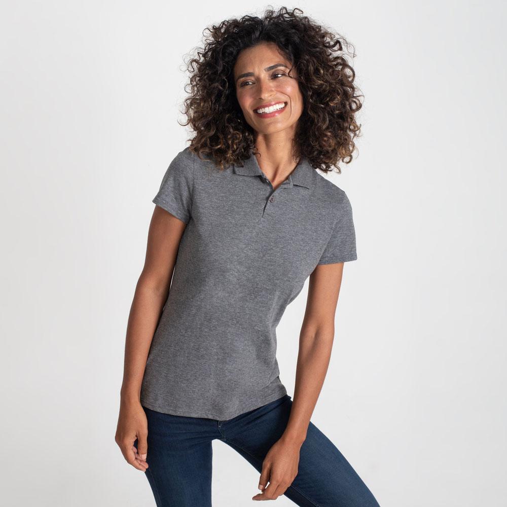 Camisa Polo Feminina - Mescla Escuro