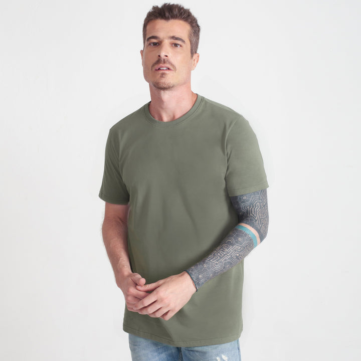 Camiseta Básica Masculina - Verde Militar