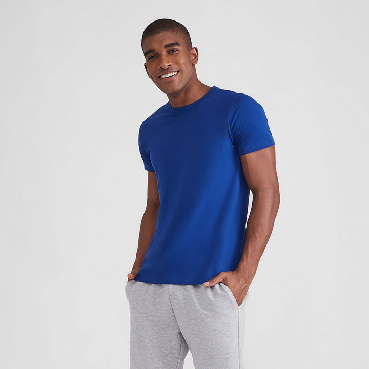 Camiseta Básica Masculina - Azul Bic