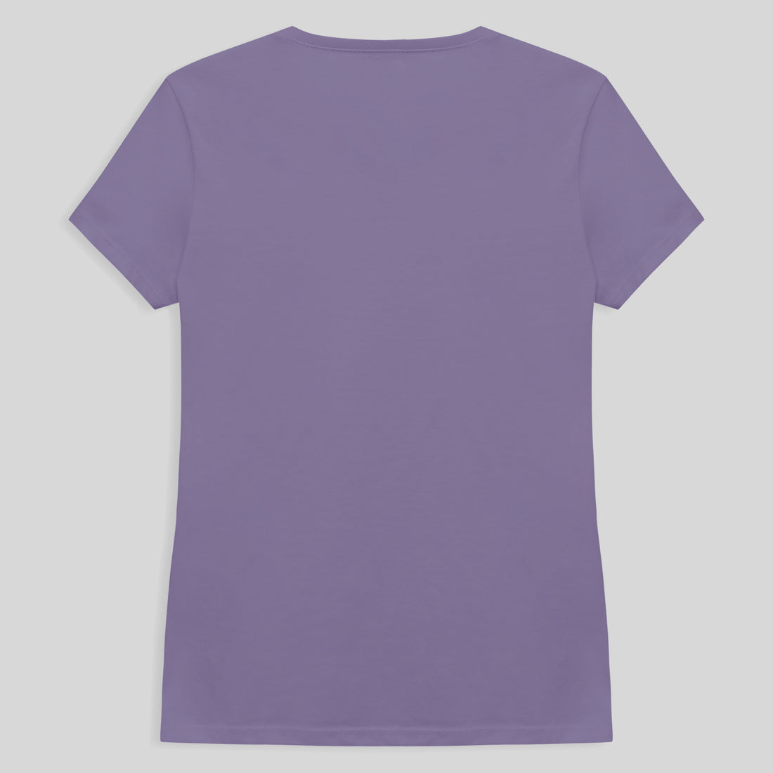 Camiseta Babylook Algodão Premium Gola V Feminina - Lilás