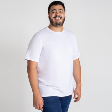 Camiseta Básica Plus Size Masculina - Branco