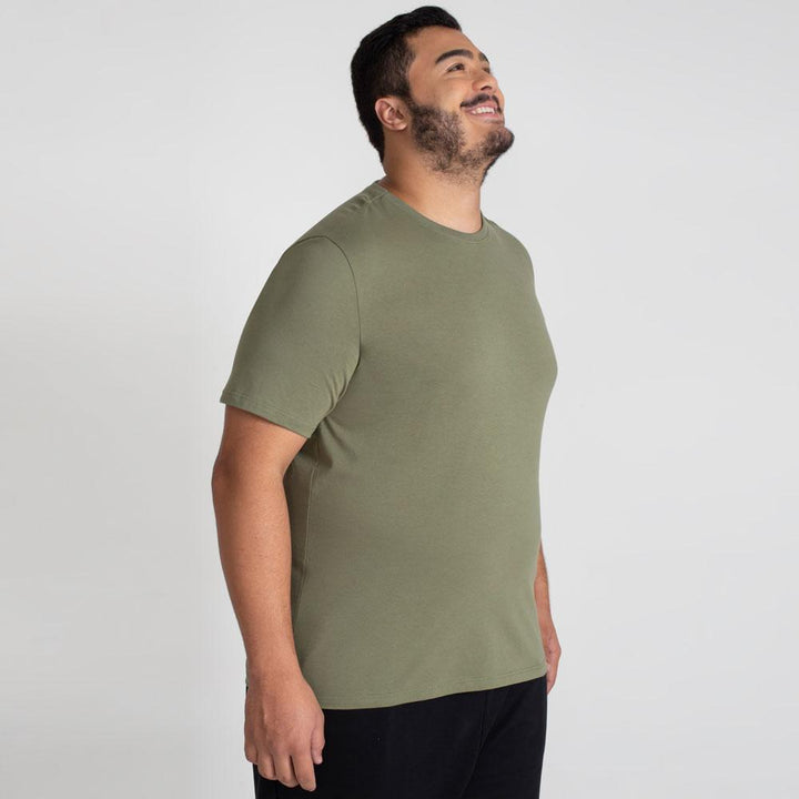 Camiseta Algodão Premium Plus Size Masculino - Verde Militar
