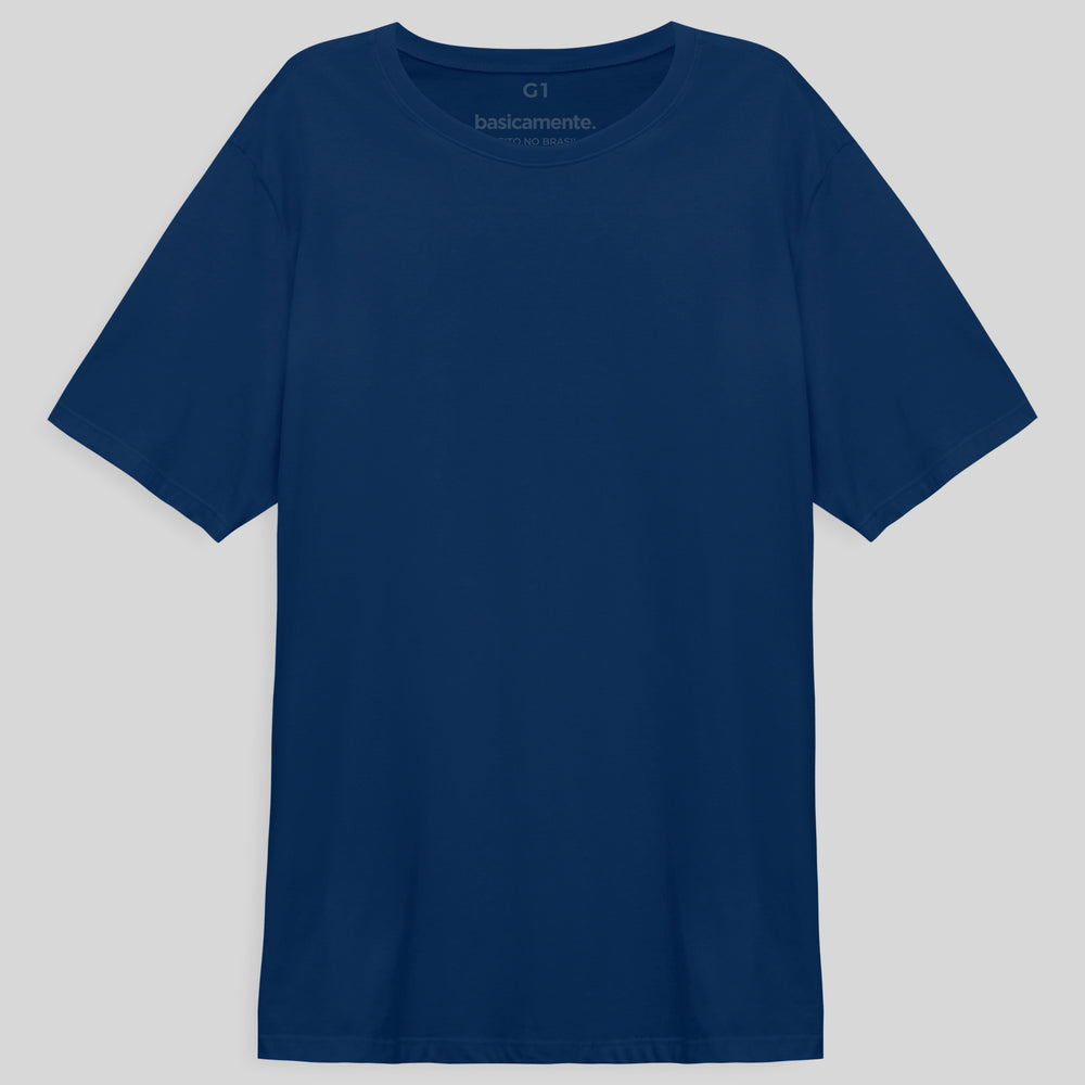 Camiseta Básica Plus Masculina - Azul Bic