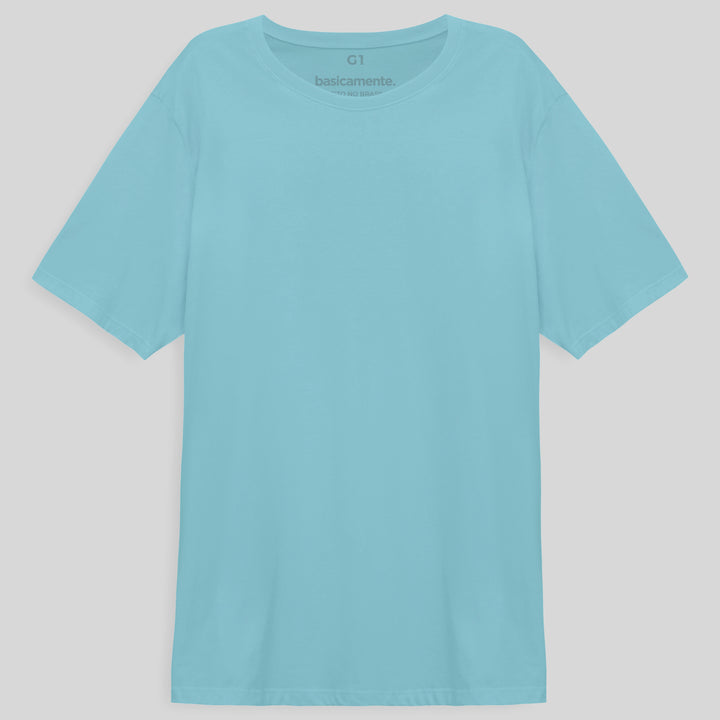 Camiseta Básica Plus Size Masculina - Azul Claro