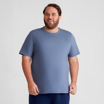 Camiseta Básica Plus Size Masculina - Azul Cobalto