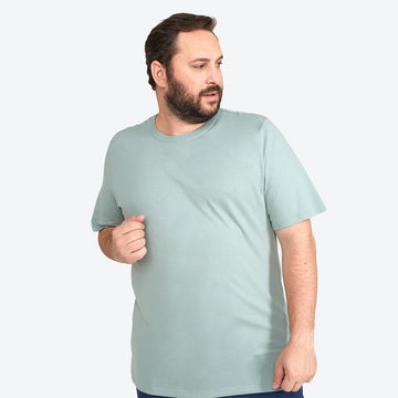 Camiseta Algodão Premium Plus Size Masculino - Verde Chá