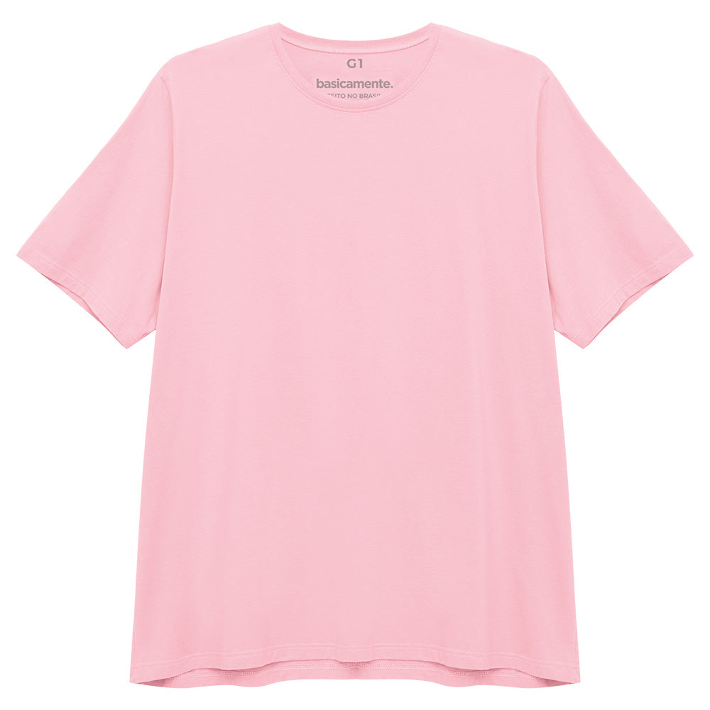 Camiseta Algodão Premium Plus Size Masculino - Rosa Orquídea