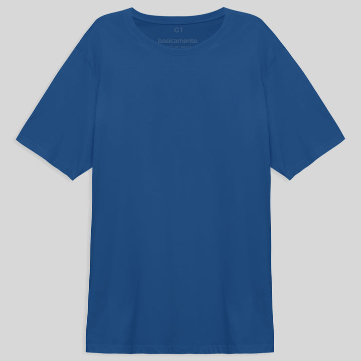 Camiseta Algodão Premium Plus Size Masculino - Azul