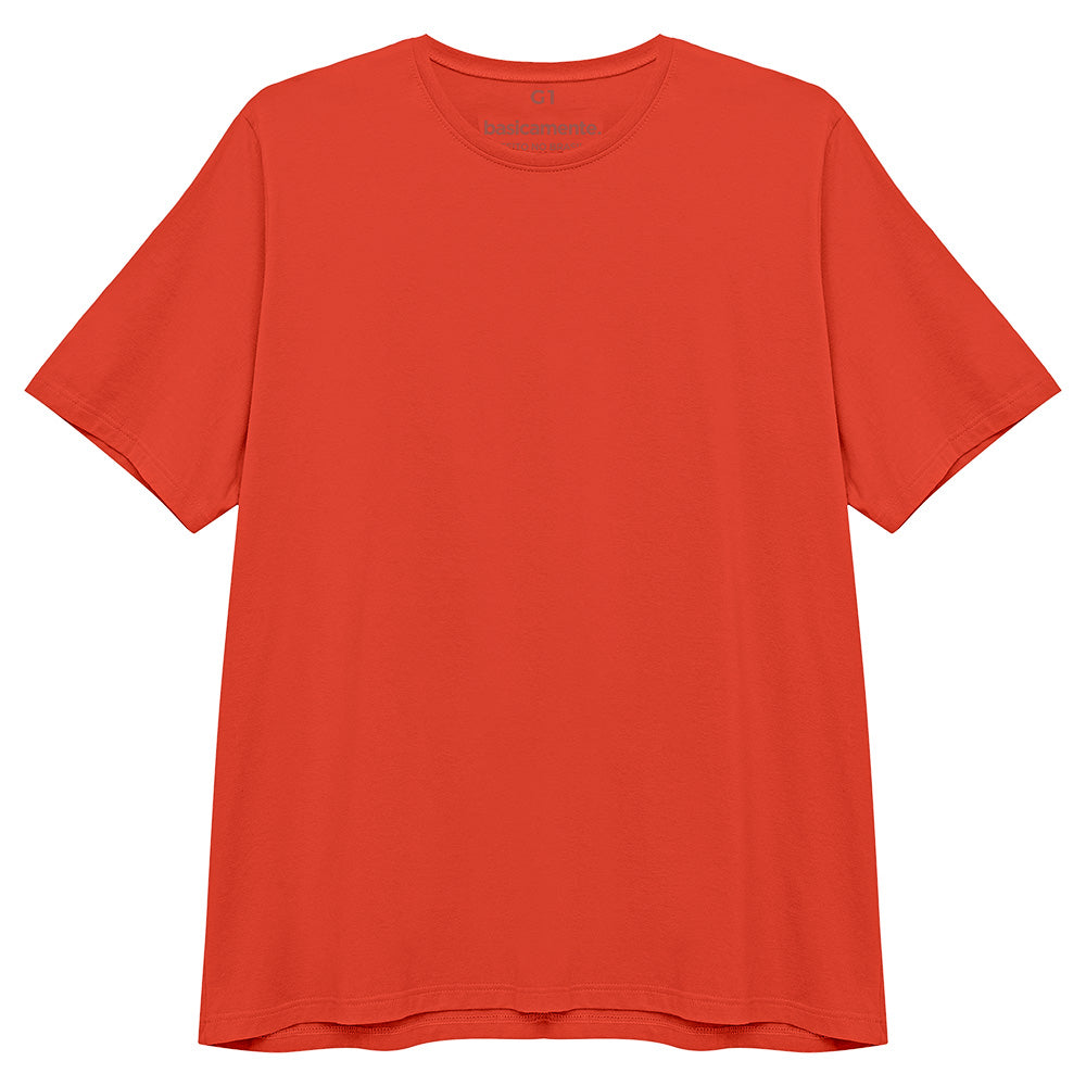 Camiseta Básica Plus Masculina - Tangerina