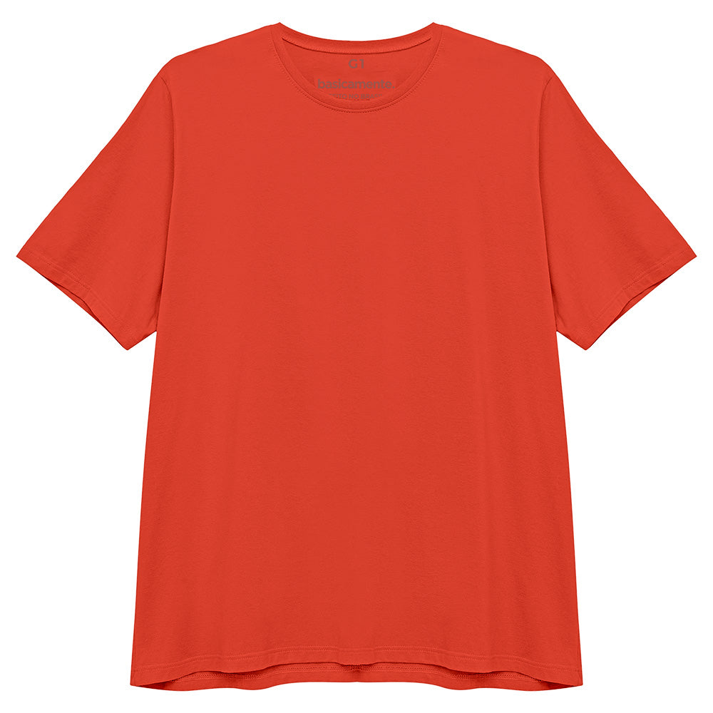 Camiseta Algodão Premium Plus Size Masculino - Laranja