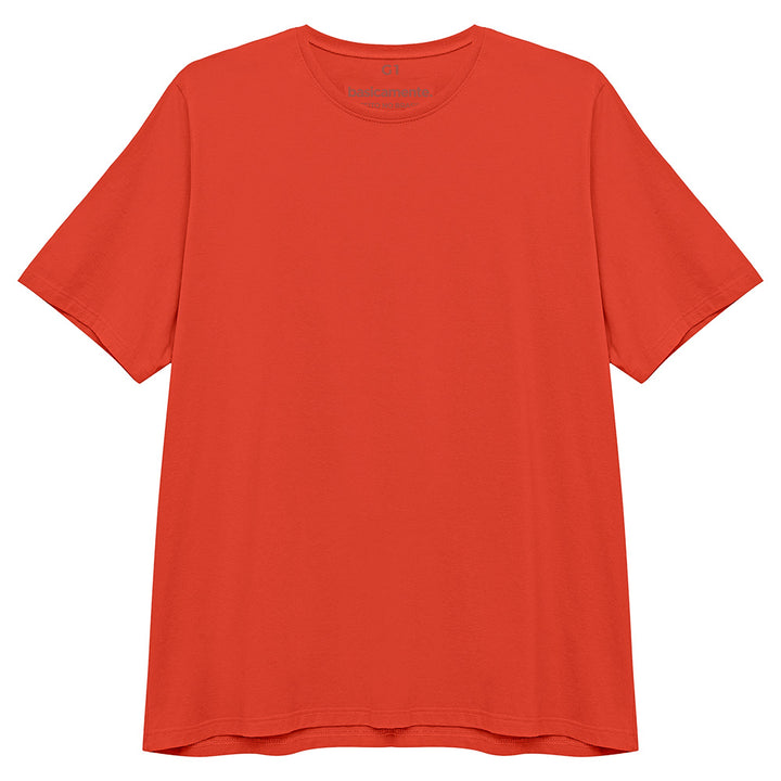 Camiseta Algodão Premium Plus Size Masculino - Laranja