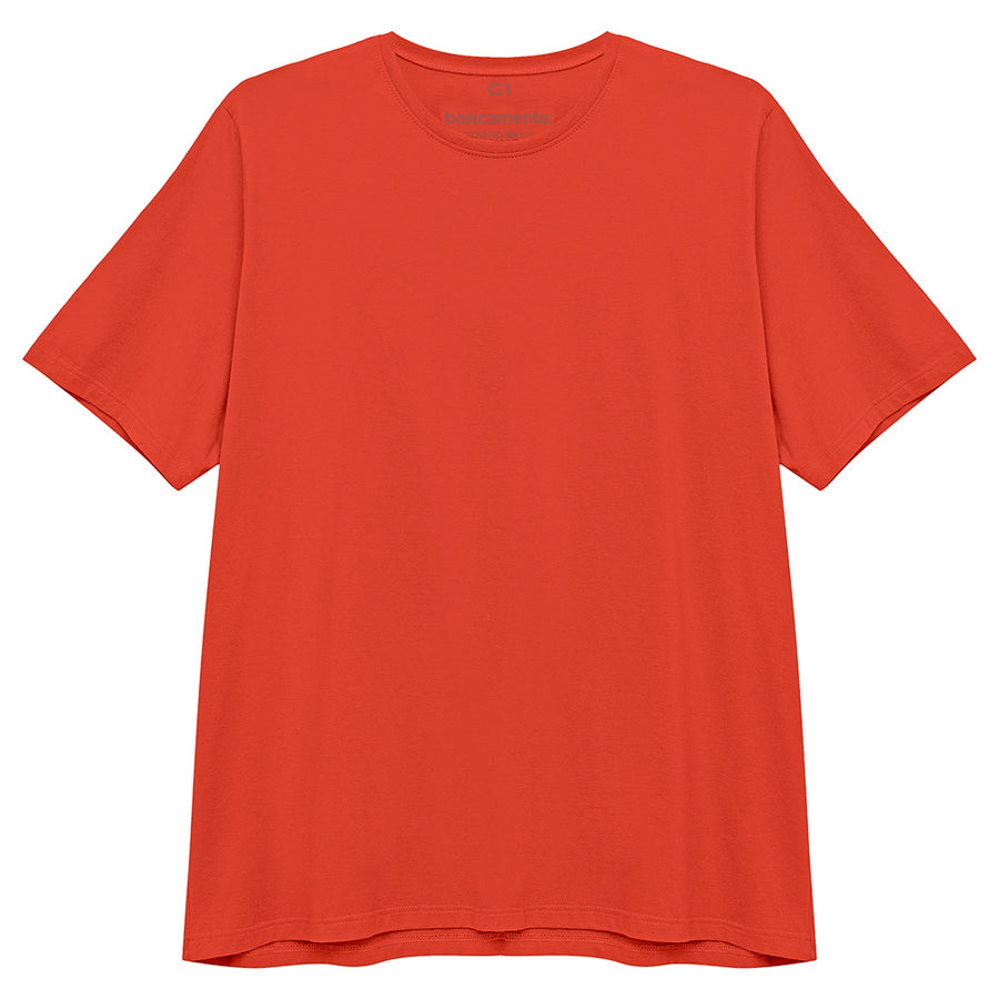 Camiseta Algodão Premium Plus Size Masculino - Laranja