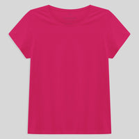 Camiseta Babylook Algodão Premium Plus Size Feminina - Pink