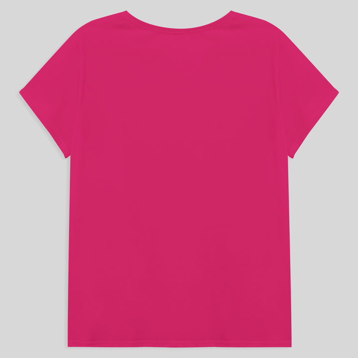 Camiseta Babylook Algodão Premium Plus Size Feminina - Pink