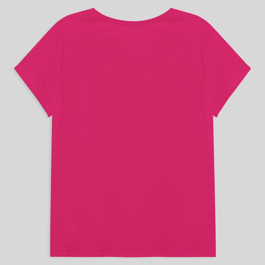 Camiseta Babylook Algodão Premium Plus Size Feminina - Pink