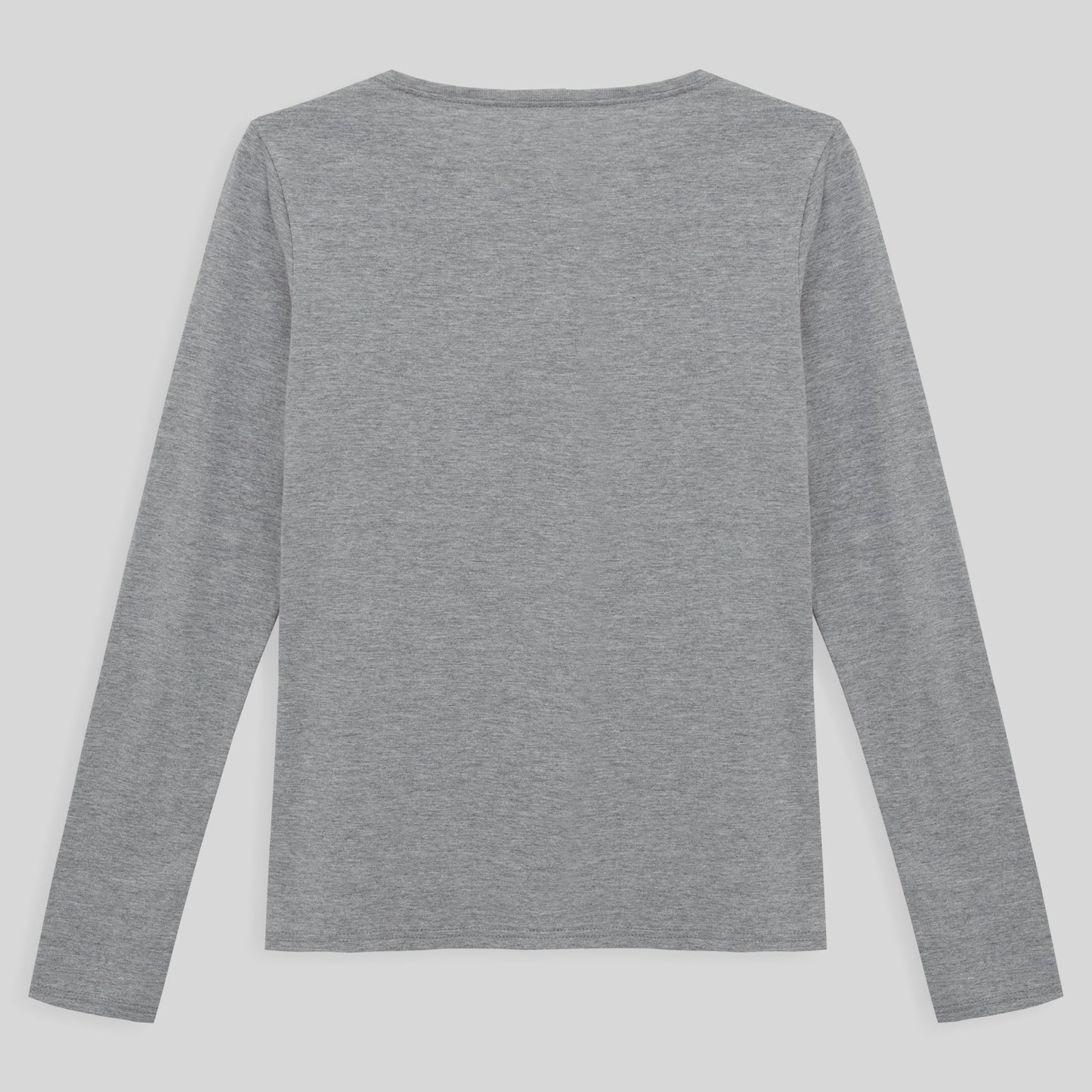 Camiseta Slim Manga Longa Feminina - Mescla Claro