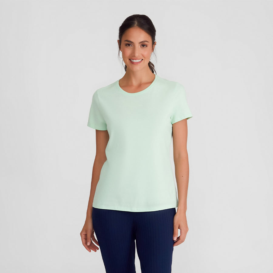 Camiseta Básica Feminina - Verde Menta