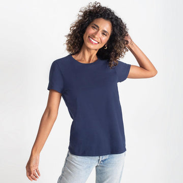 Camiseta Básica Feminina - Azul Marinho