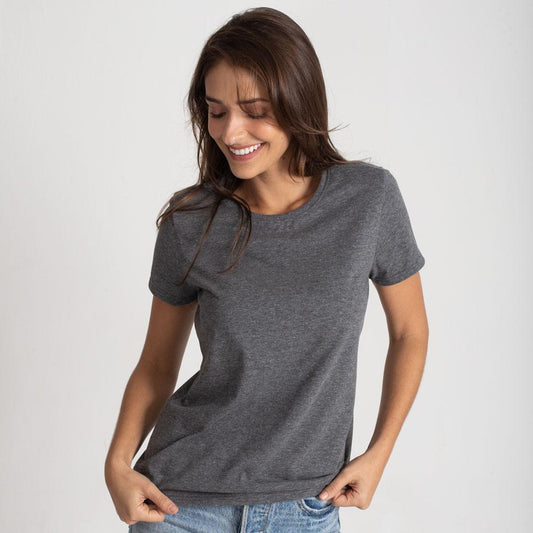 Camiseta Básica Feminina - Mescla Escuro
