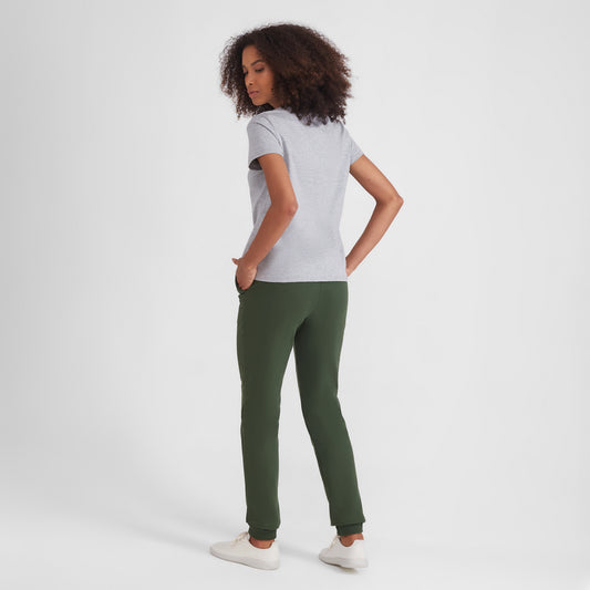 Camiseta Básica Gola V Feminina - Mescla Claro