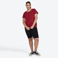 Camiseta Básica Plus Size Feminina - Marsala