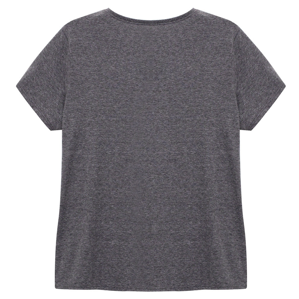 Camiseta Básica Plus Feminina - Mescla Escuro
