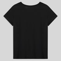 Camiseta Básica Gola V Plus Feminina - Preto